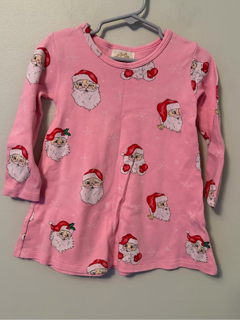 The Beaufort Bonnet Company Pink Santa Print Polly Play Dress